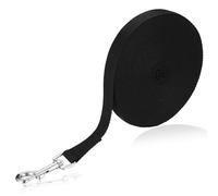 Long Training Lead for Dogs, 15 m/50 ft Long Black Adjustable Heavy Duty Nylon Dog Leashes Leads for Medium Small Large Dogs Training Walking