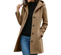 Long Trench Coats for Women UK Wool Blend Single Breasted Hooded Peacoat | Slim Fit Longline A-line Outwear,Business Casual Coatigans, Outdoor Windproof Windbreaker Jackets Women,Warm Winter Coats