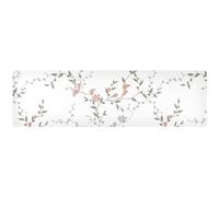 Long Trivets for Hot Pots and Pans Flowers Branches Leaves White Heat Resistant Material and Waterproof Table Runner for Hot Plate 39.4" x 11.8" Extra Large
