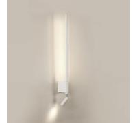 Long Tube Linear Wall Lamp, Ultra-Thin Bedside Reading Lamp, Wall Lamps, Metal Flute Wall Light with Adjustable Spotlight, Lamps(Whitewarm Light,40CM)