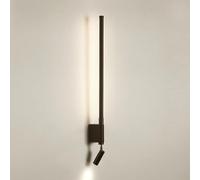 Long Tube Linear Wall Lamp, Ultra-Thin Bedside Reading Lamp, Wall Lamps, Metal Flute Wall Light with Adjustable Spotlight, Lamps(Whiteneutral Light,40CM)