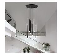 Long Tube Stairs Spiral Chandelier Modern Duplex LED Pendant Light Cluster Suspended with Adjustable Height for Kitchen Island Loft Bar Building Foyer Lamp (Color : 8 Lights