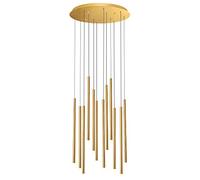 Long Tube Stairs Spiral Chandelier Modern Duplex LED Pendant Light Cluster Suspended with Adjustable Height for Kitchen Island Loft Bar Building Foyer Lamp (Color : 12 Lights