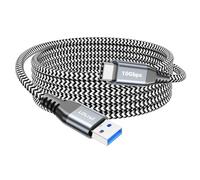Long USB 3.2 Gen 2 to USB-C Cable 10Gbps Data Transfer 10ft/3m, Braided 60W Type C Fast Charging USB A to Type C Charger Cord for Quest Oculus, WebCam, PS5, iPhone 15 Pro, Samsung Galaxy S23/S21