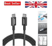 Anker USB C to USB C Charger Cable (6ft/1.8m Nylon), 100W USB 2.0 Type C fast Charging Cable for MacBook Pro, iPhone 17/16/15, iPad Pro, Samsung Galaxy,and More