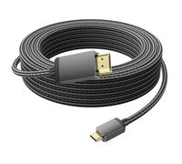 Long USB C to HDMI Cable 25FT, 4K High Speed Type-C to HDMI Cord-Braided,Thunderbolt 3/4/5 Compatible for PC,Monitor,TV,Projector,Galaxy S8 to S24/S25/S26,iPhone 15/16/17,MacBook,iPad Pro,Dell XPS