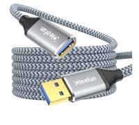 Long USB3.0 Extension Cable 5m, USB 3.0 High Speed A Male to A Female Active 5Gbps Sync Extender Braided Lead with Printer,Keyboard,Mouse,Scanner,USB-Camera,Card Reader,Hard Drive,U-Disk,Charging Cord