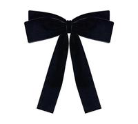 Long Velvet Bow Brooch Pre-Tied Bowknot Neck Tie Brooches Pin Fabric Ribbon Collar Lapel Pins Clip Dress Suit Shirts Bouquet Corsage Dainty Jewelry for Women Girls Wedding Birthday Prom Party, 4.0