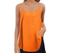 Long Vest Tops for Women UK Plus Size - Tunic Tops for Women Loose Fit | Top Jacquard Openwork Crewneck Spaghetti-Strap Top Sleeveless Loose Fit Lightweight Shirt Oversize T Shirt
