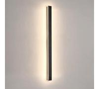 Long Wall Lamp Modern Linear LED IP65 Waterproof Outdoor Wall Mount Lighting Fixture Outside Garden Porch Sconce Lantern Sconces Luminaire Rectangular Black Exterior Wall Licht