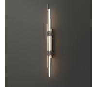 Long Wall Sconce Linear LED Wall Light Fixture Golden/Black Acrylic Long Tube Bedside Wall Lamp, Minimalist Home Decor Lighting Fixtures 3000K Indoor Metal Sc