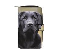 Long Wallet for Women Leather Wallet for Men Large Capacity Wristlet Wallets With 12 Card Holder Papillon in The Box Change Purse, Labrador Retriever Dog, 19.7x11x3.5cm, Modern