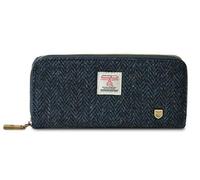 Long Wallet Purse, Navy Check Tweed Style Fabric, Scottish Heritage