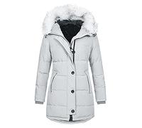 Long Waterproof Coats Women Women's Plus Size Winter Coats, Women's Waterproof Ski Jacket Hooded Winter Snow Coat Windproof Raincoat Winter Warm Snow Coat(Grey-d,XL)