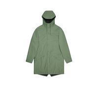 Long waterproof hooded jacket Rains W3 Vert XL