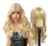 Long Wave Wig - Curly Synthetic Hair with Bangs | Effortless Glam for Cosplay, Parties & Everyday Style