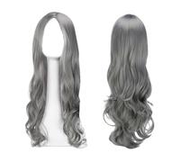 Long Wavy Silver Gray Wig for Women Girls, 27'' Long Curly Full Hair Wavy Heat Resistant Wig Ladies Cosplay Costume Charming for Daily Carnival (Silver)