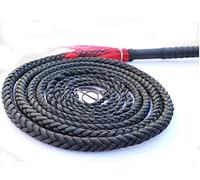 Long Whip Fully Handmade and Durable Genuine Leather Bullwhip Black Bullwhip, Luxurious Braided Horse Whip - Perfect for Working Cattle or Sport Whip Cracking (Color : Black, Size : 1.5m)
