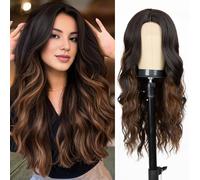 Long Wig for Women Mixed Brown Wig 26 Inch Medium Length Wavy Wig Charming Wigs for Women Heat Resistant Synthetic Fiber Natural Looking Realistic Looking
