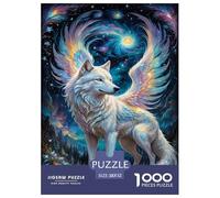 Long Winged Wolf Jigsaw Puzzles Puzzle for Adults Kids. 1000 Piece Animal Whimsical Challenge Toy Educational Games Home Decoration for Adults& Kids Age 14 Years Up 52x38cm/1000pcs