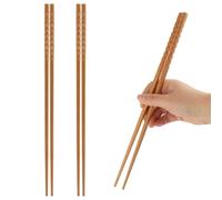 Long Wooden Kitchen Chopsticks, Reusable Hot Pot & Cooking Frying Chopsticks Natural Wooden Chop Sticks Lightweight Easy to Use(33cm,Color:2Pcs)