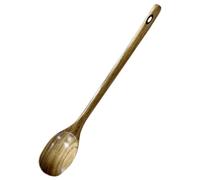 Long Wooden Spoon, 12 Inch Long Handle Wooden Spoons for Cooking, Heavy Duty Mixing Spoon with Hole Design for Baking, Mixing and Jam Making