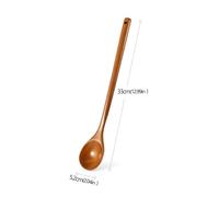 Long Wooden Spoons Natural Coffee Stirring Rod Tea Dessert Spoon Handle Round for Soup Tableware Kitchen Supplies(Style B)