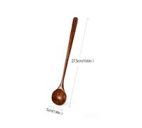 Long Wooden Spoons Natural Coffee Stirring Rod Tea Dessert Spoon Handle Round for Soup Tableware Kitchen Supplies(Style D)