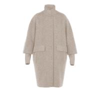 Long Wool Blend Hair Cape Style Coat Women's Egg Cut COMMA Beige 44