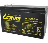 LONG WP1236W WP1236W Lead Battery 12V 9Ah Lead Fleece (AGM) 151 x 102 x 65 mm Flat Connector 6.3