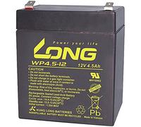 LONG WP4.5-12 WP4.5-12 Lead Battery 12 V 4.5 Ah Lead Fleece (AGM) 90 x 107 x 70 mm Flat Connector