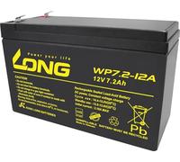 LONG WP7.2-12A/F2 WP7.2-12A/F2 Lead Battery 12 V 7.2 Ah Lead Fleece (AGM) 151 x 102 x 65 mm Flat Connector 6.35 mm