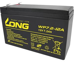 LONG WP7.2-12A/F2 WP7.2-12A/F2 Lead Battery 12 V 7.2 Ah Lead Fleece (AGM) 151 x 102 x 65 mm Flat Connector 6.35 mm