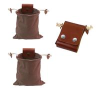 LONG XIN SERIES 2PCS Camping Foraging Bag Canvas Collapsible Mushroom Storage Bags Collapsible Belt Bag for Hiking Beachcombing Treasures Flowers Mushrooms Seashells Handmade, Brown, One Size, Casual
