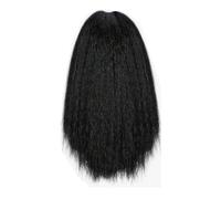 Long Yaki Straight Drawstring Ponytails,Synthetic Thick Black Kinky Straight Hairpieces Clip in Ponytail Extension for Daily Use for Daily Use(Black,20inch)