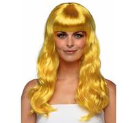 Long yellow wig for women
