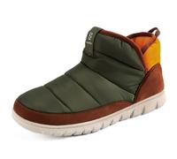 LongBay Men's Nylon Boots Warm Memory Foam Non-Slip for Indoor & Outdoor Rubber Sole Snow Boots Slipper House Shoes Gift for Him Green,8-9