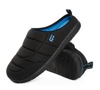 LongBay Men's Two-Tone Slippers Memory Foam Camping Outdoor Shoes, Black 9