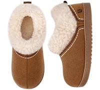 LongBay Women's Cosy Bootie Slippers Memory Foam Ladies Warm House Shoes Non-Slip Indoor Outdoor Chestnut,5-6