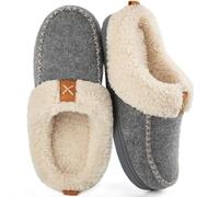 LongBay Women's Memory Foam Slippers Slip-On House Shoes for Indoor Outdoor | Premium wool-like felt upper, Warm fleece lining, Non-slip rubber sole, Home, Gift, Indoor & light outdoor, Hotel, Slip-On