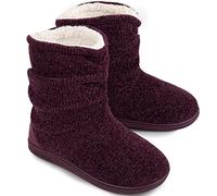 LongBay Women's Warm Slipper Boots Plush Fleece Lining Memory-Foam Cushioning Non-Slip Ladies House Shoes Indoor Outdoor, 3/4 UK, Purple