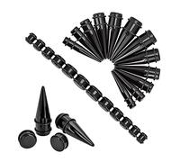 Longbeauty 24PC Big Gauges Ear Stretching Kit 00G-20mm Acrylic Tapers Plugs, 13/16" (20mm), Acrylic, cubic-zirconia
