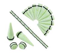 Longbeauty 24Pcs Ear Gauges Stretching Kit Cracked Design 00G-13/16 10-20MM Acrylic Ear Tapers and Plugs Expanders Stretchers Ear Weights Piercing Jewelry for Women Men, acrylic, no gemstone