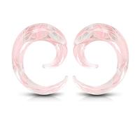 Longbeauty 2pcs Glass Ear Tapers Plugs Handmade Hanger Ear Gauges Spiral Snail Ear Stretchers Piercing Jewelry 8g-00g, 0g(8mm), Glass, no gemstone