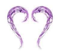 Longbeauty 2pcs Glass Ear Tapers Plugs Handmade Hanger Ear Gauges Spiral Snail Ear Stretchers Piercing Jewelry 8g-00g, 2g(6mm), Glass, no gemstone