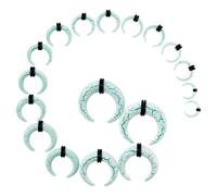 Longbeauty 9 Pairs Acrylic Septum Taper Pincher Stretching Kit 14G 12G 10G 8G 6G 4G 2G 0G 00G Buffalo Horseshoe Ear Stretcher Expander, Turquoise