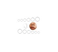 Longbeauty Nose Piercing Hoops 16G 18G 20G Nose Ring Nostril Septum Piercing Rings Set Septum Clicker Cartilage Piercing Ear for Men and Women 6 mm/7 mm/8 mm/9 mm/10 mm/12 mm, 18G (1.0MM)