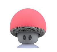 Longben Mini Mushroom Portable Bluetooth Speaker V5.0 Wireless Audio Device with Suction Cup & Built-in Microphone, Compatible with Smartphones, Laptops for Home & Outdoor Use-Red