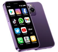 Longben Mini Unlocked Smartphone, 4G Android 10, 3.0 Inch Display, Dual SIM, 2MP + 5MP HD Camera, 2003mAh Long-Lasting Battery, Wi-Fi - Compact Backup Phone for Seniors & Travel(Purple 3GB+64GB)