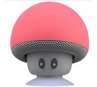 Longben Mushroom Bluetooth Speaker,Portable Wireless Speakerwith Suction Cup Phone Stand,for Tablet, Smart Phone,Laptop (Red)
